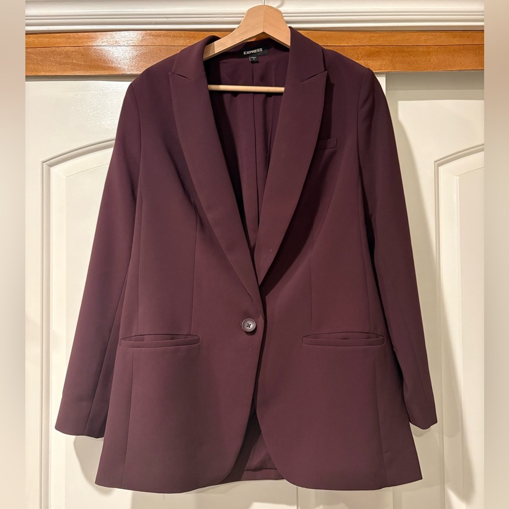 Express Women’s One-Button Plum Purple Blazer Size M